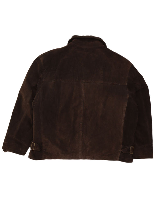 Evolution Mens Suede Jacket IT 56 3XL Brown Leather