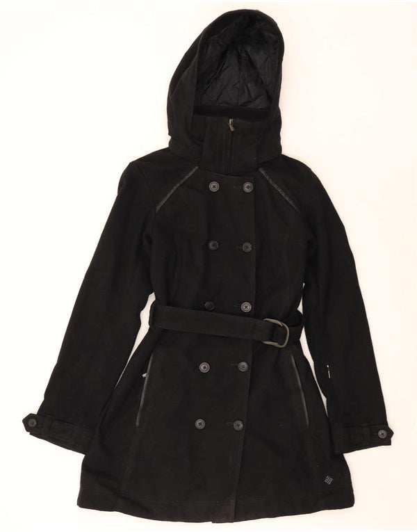 COLUMBIA Womens Omni-Heat Hooded Trench Coat UK 14 Large Black Polyester