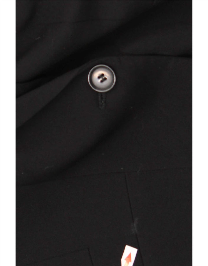Marks & Spencer Womens 1 Button Blazer Jacket UK 20 2XL Black Polyester