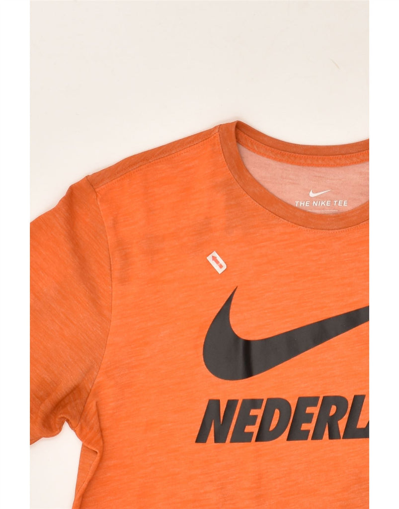 NIKE Mens Dri Fit Graphic T-Shirt Top Medium Orange Cotton | Vintage Nike | Thrift | Second-Hand Nike | Used Clothing | Messina Hembry 