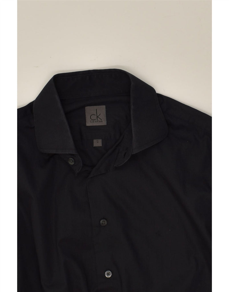 CALVIN KLEIN Mens Shirt Size 41 16 Large Black Cotton | Vintage Calvin Klein | Thrift | Second-Hand Calvin Klein | Used Clothing | Messina Hembry 