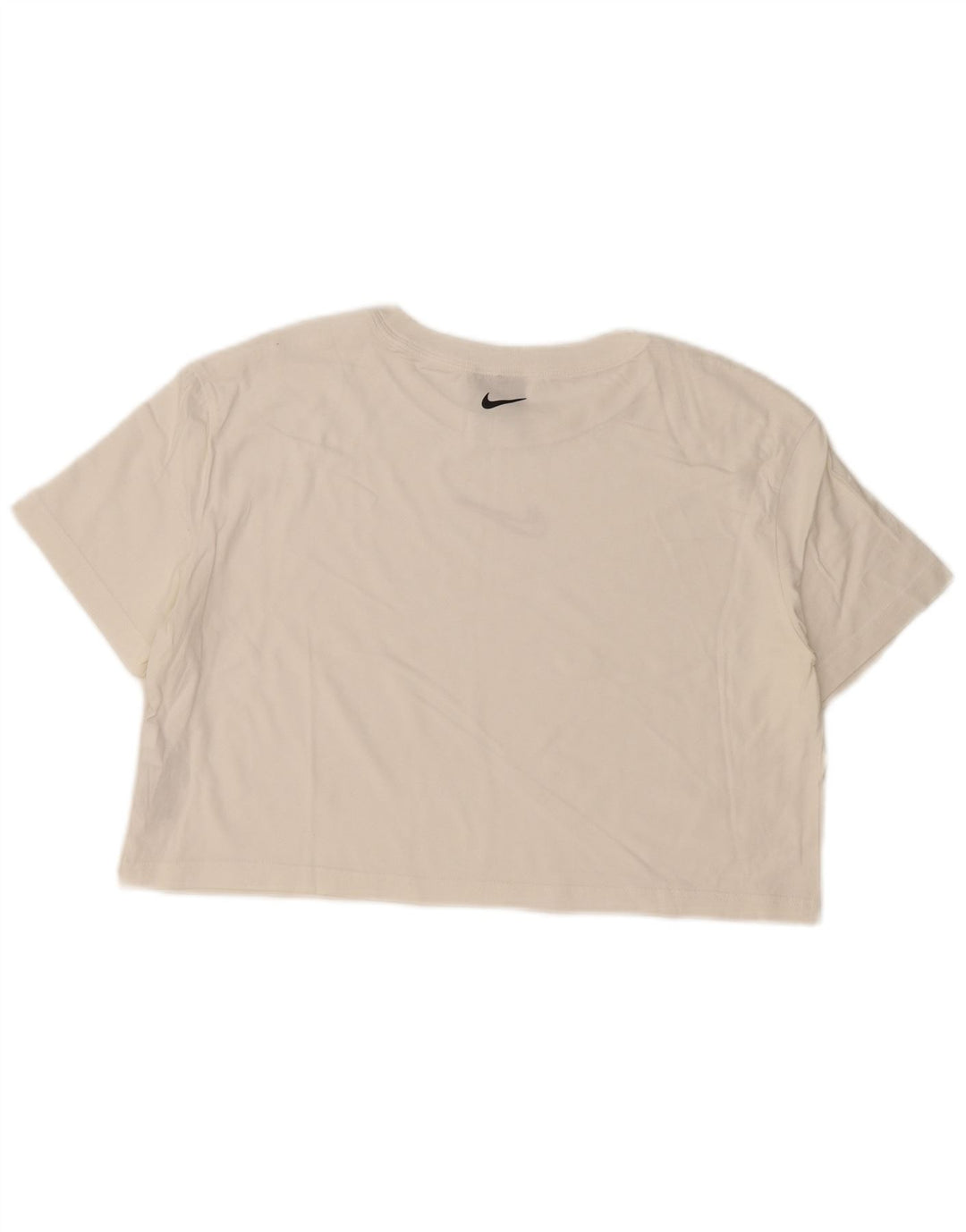 Nike Womens Crop Graphic T-Shirt Top UK 14 Medium White Cotton