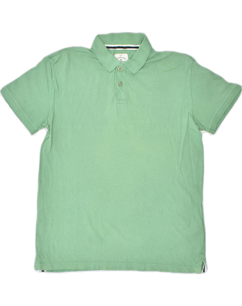 TOM TAILOR Mens Polo Shirt Large Green Cotton | Vintage | Thrift | Second-Hand | Used Clothing | Messina Hembry 