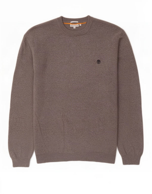 Timberland Mens Crew Neck Jumper Sweater 2XL Grey Lambswool