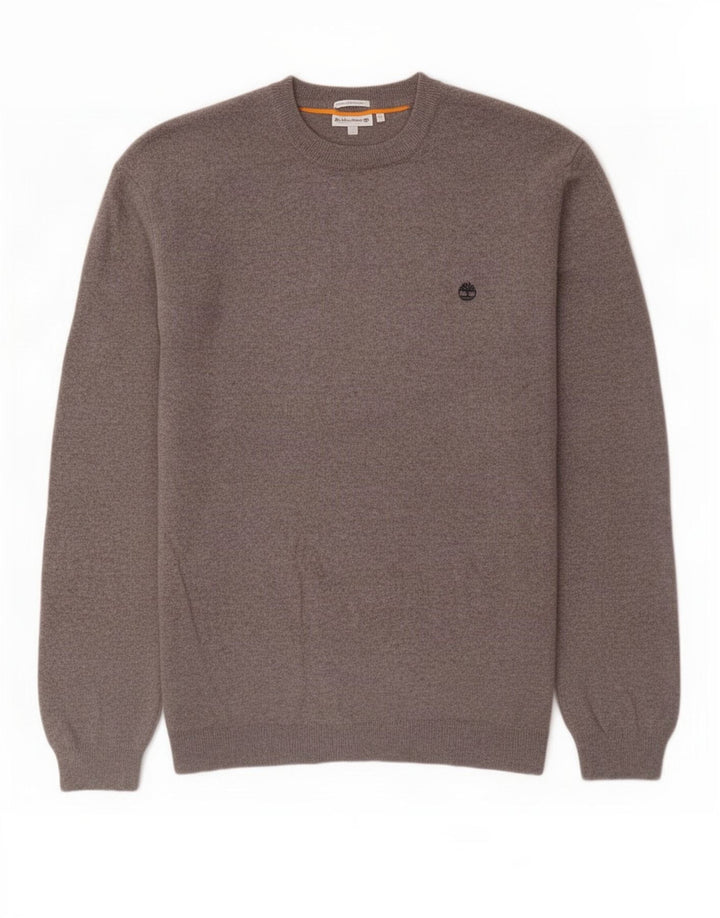 Timberland Mens Crew Neck Jumper Sweater 2XL Grey Lambswool
