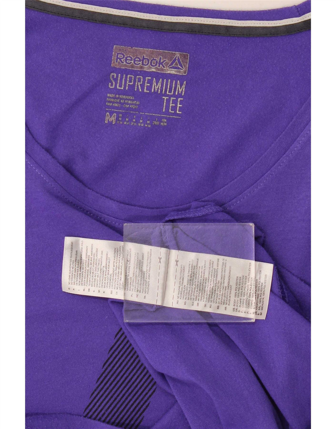 Reebok Womens T-Shirt Top UK 12 Medium Purple Polyester