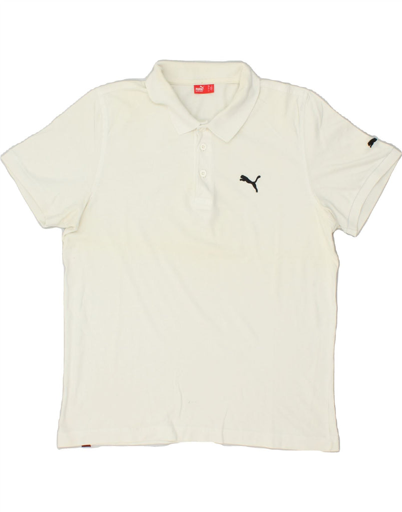 PUMA Mens Polo Shirt Large Off White Vintage Puma and Second-Hand Puma from Messina Hembry 