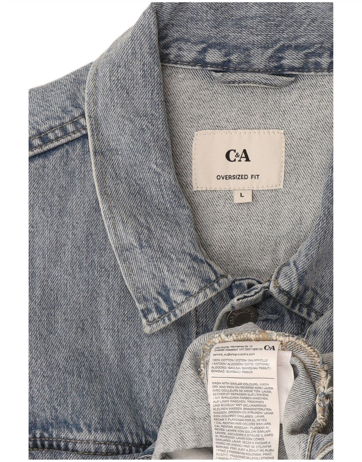 C&A Mens Oversized Denim Jacket UK 40 Large Blue Cotton