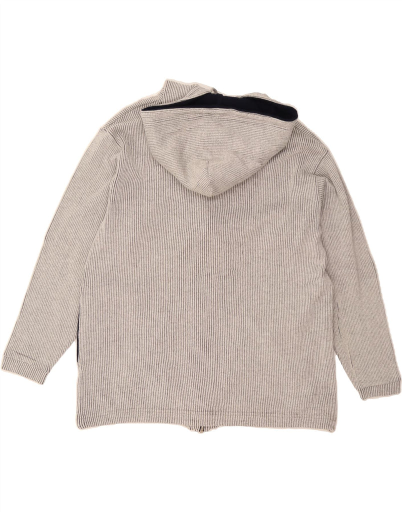 CHAMPION Womens Zip Hoodie Sweater UK 14 Medium Grey Pinstripe Cotton Vintage Champion and Second-Hand Champion from Messina Hembry 