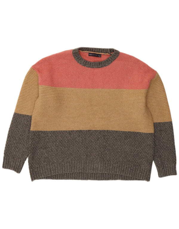 Marks & Spencer Womens Crew Neck Jumper Sweater UK 16 Large Multicoloured