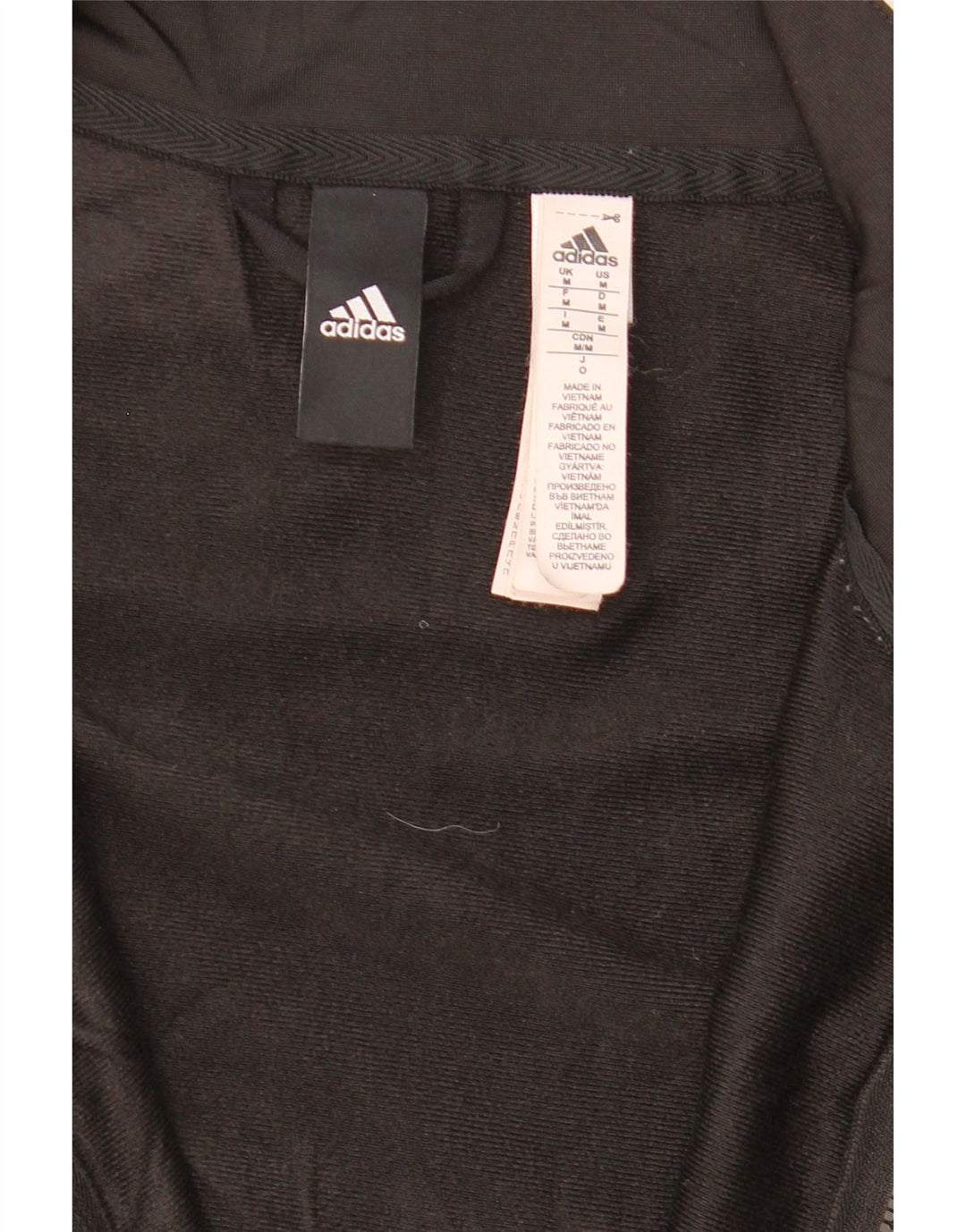 ADIDAS Mens Tracksuit Top Jacket Medium Black Polyester