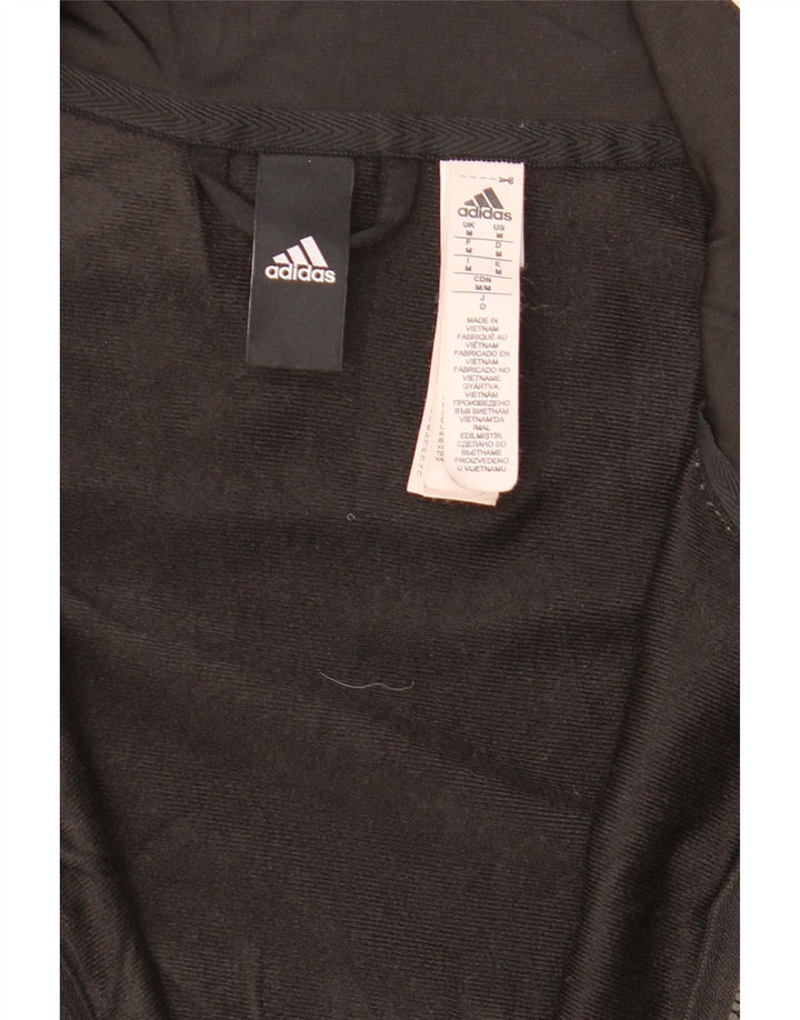 ADIDAS Mens Tracksuit Top Jacket Medium Black Polyester