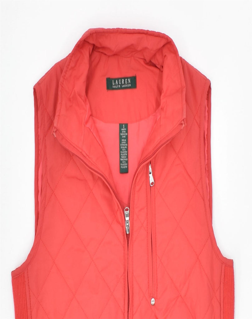 RALPH LAUREN Womens Quilted Gilet UK 8 Small Red Polyester | Vintage | Thrift | Second-Hand | Used Clothing | Messina Hembry 