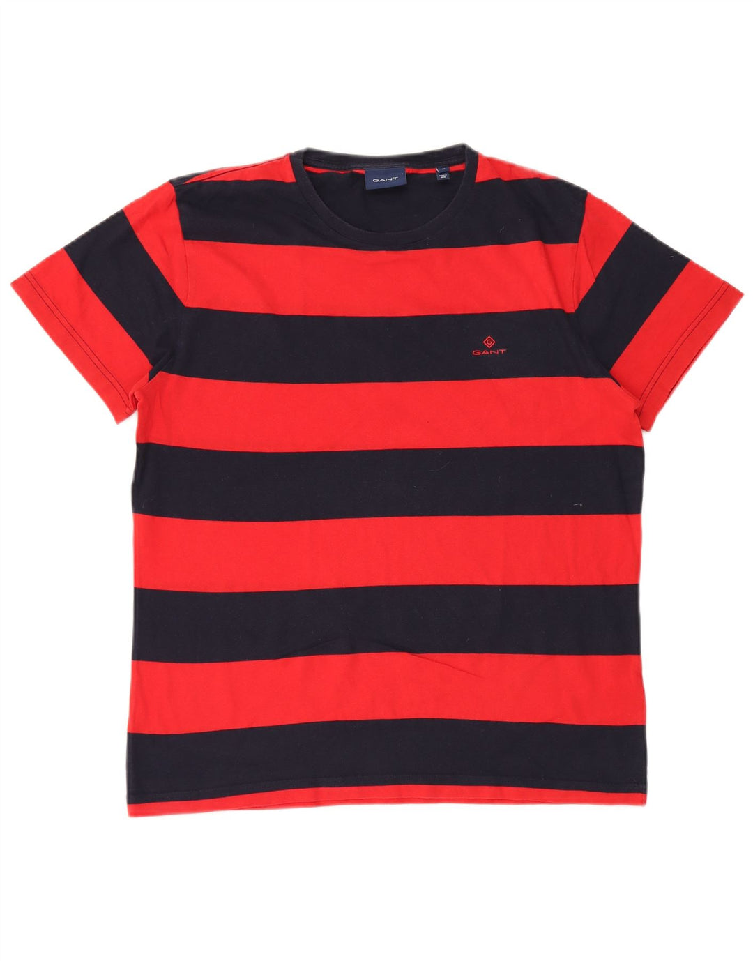 GANT Mens T-Shirt Top Medium Red Striped Cotton