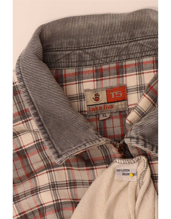 Take Five Mens Long Sleeve Polo Shirt XL Multicoloured Check Cotton
