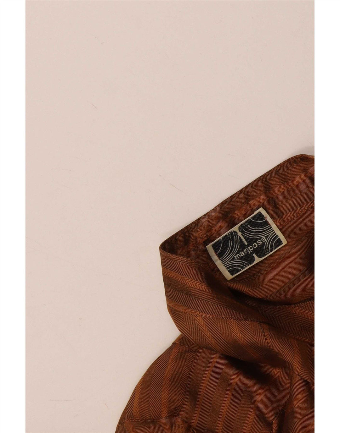 Vintage Womens Shirt Blouse UK 14 Large Brown Striped
