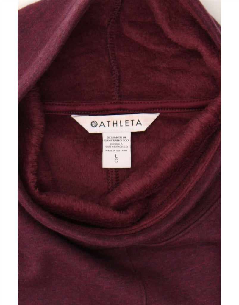 ATHLETA Womens Oversized Sweatshirt Jumper UK 16 Large Burgundy Polyester Vintage Athleta and Second-Hand Athleta from Messina Hembry 
