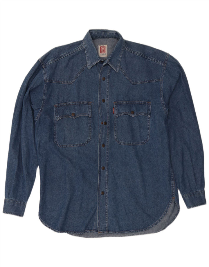 Casucci Mens Denim Shirt Small Blue Cotton