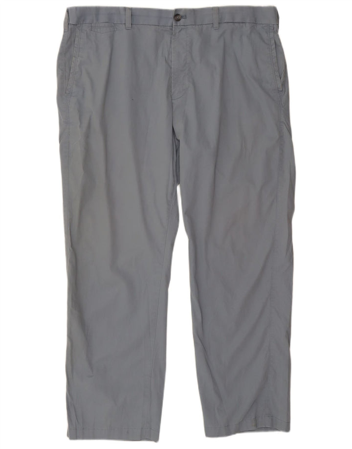 Marks & Spencer Mens Blue Harbour Straight Chino Trousers W42 L29 Grey