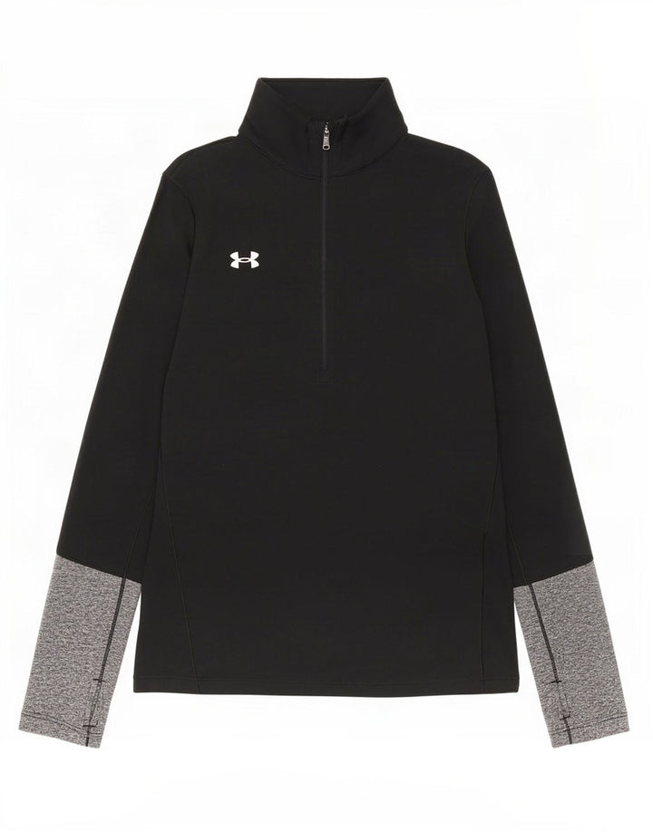 Under Armour Womens Pullover Tracksuit Top UK 6 XS Black Colourblock