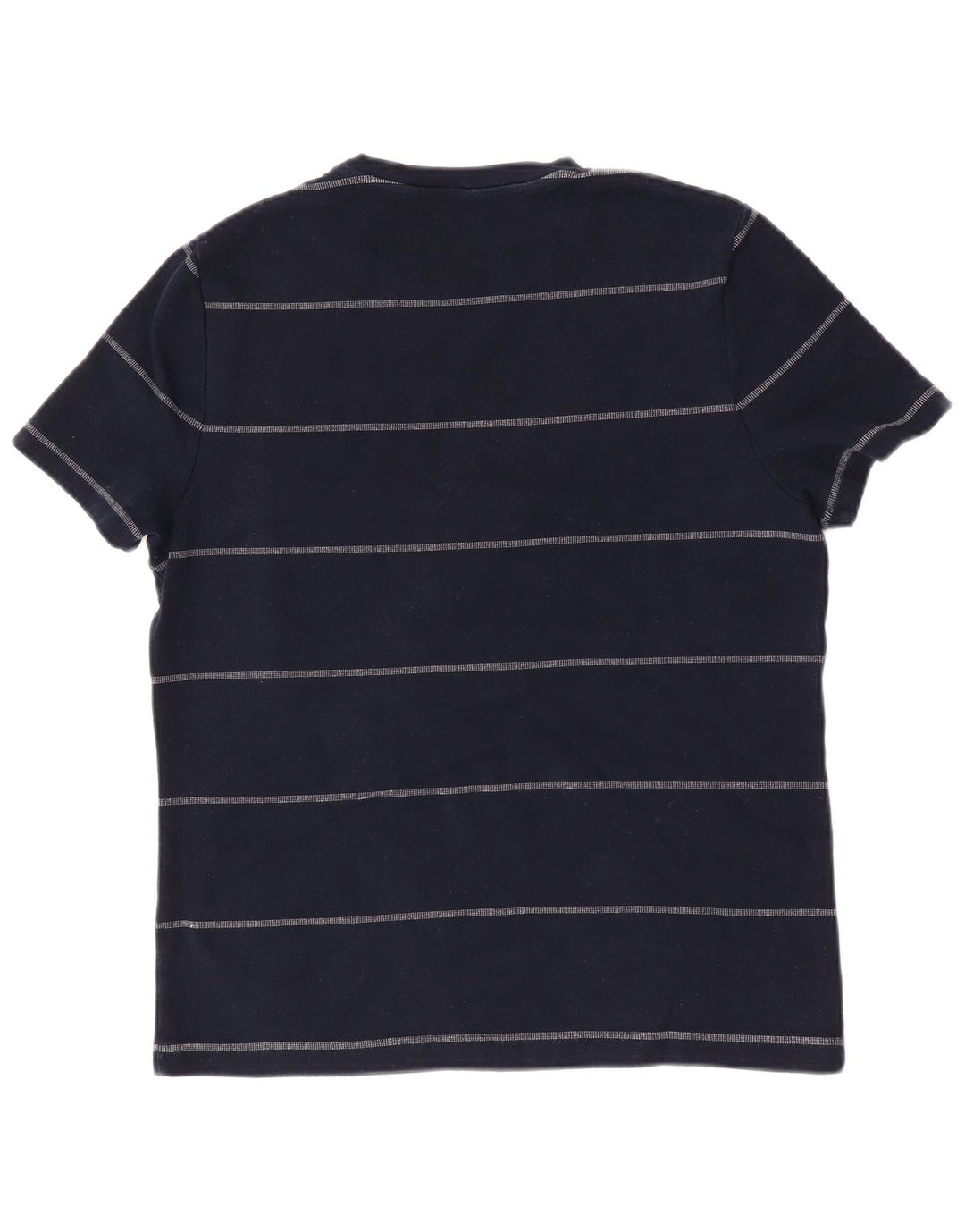 Marks & Spencer Mens Regular Fit T-Shirt Top Medium Navy Blue Striped