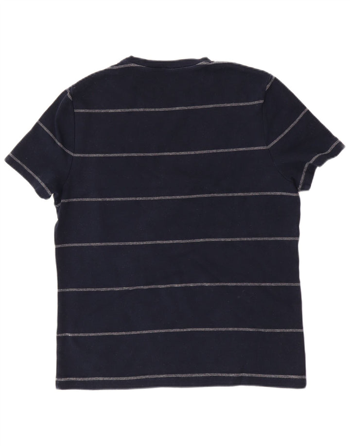 Marks & Spencer Mens Regular Fit T-Shirt Top Medium Navy Blue Striped
