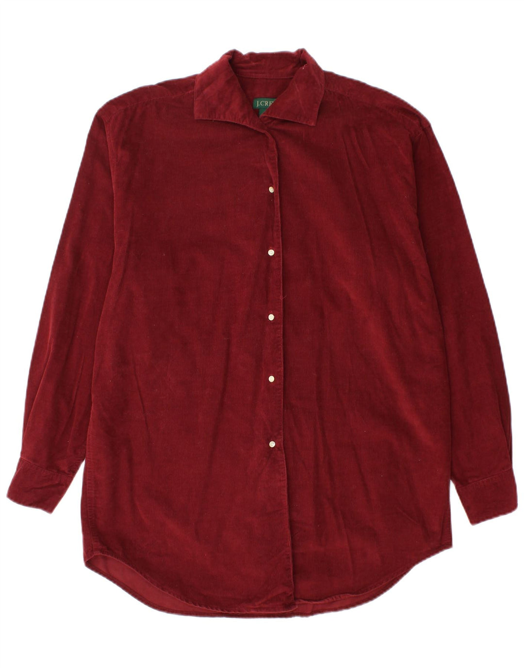 J. CREW Womens Oversized Corduroy Shirt UK 10 Small Burgundy Cotton