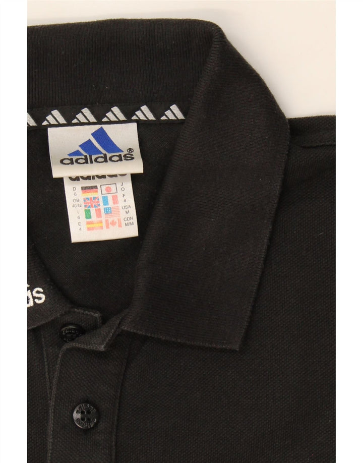 ADIDAS Mens Polo Shirt UK 40/42 Medium Black Cotton Vintage Adidas and Second-Hand Adidas from Messina Hembry 