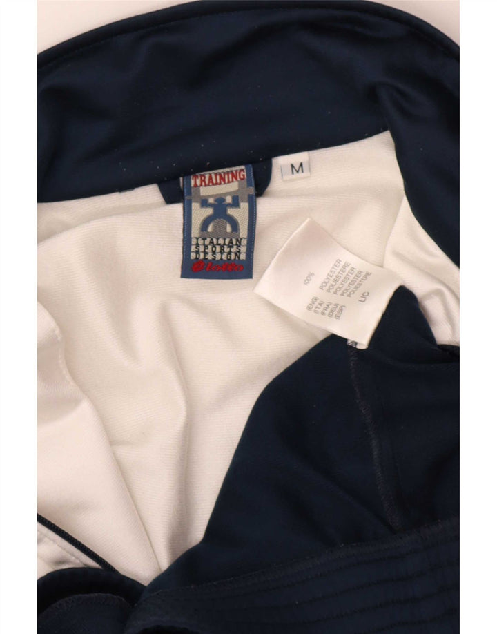 Lotto Mens Graphic Full Tracksuit Medium Navy Blue Colourblock Polyester