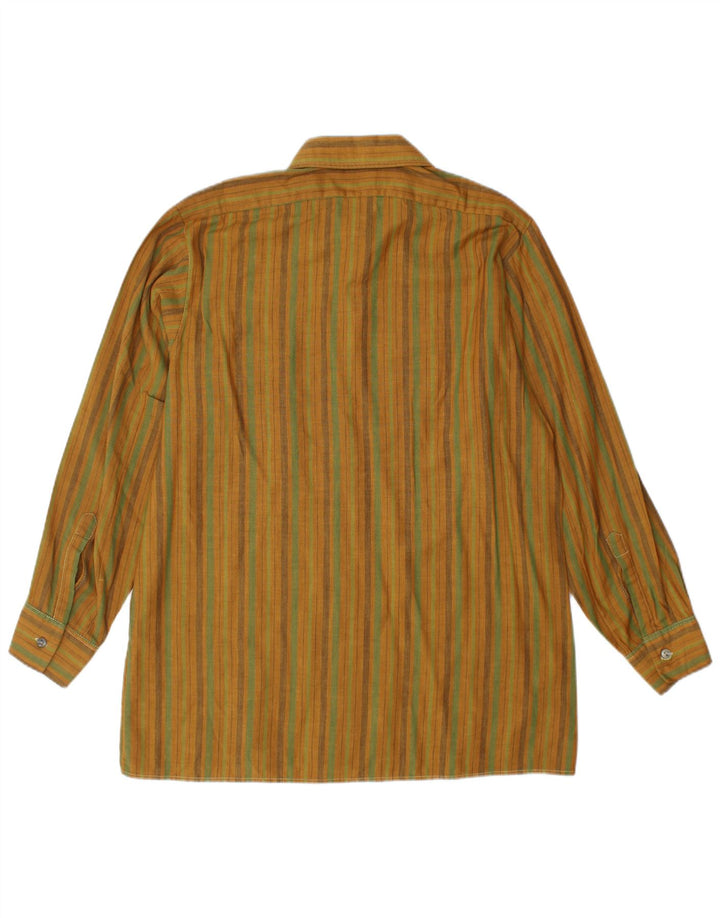 Vintage Mens Shirt Medium Yellow Striped