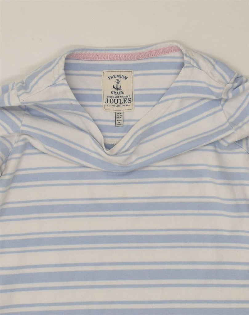 JOULES Womens Top 3/4 Sleeve UK 8 Small  Blue Striped Cotton | Vintage Joules | Thrift | Second-Hand Joules | Used Clothing | Messina Hembry 