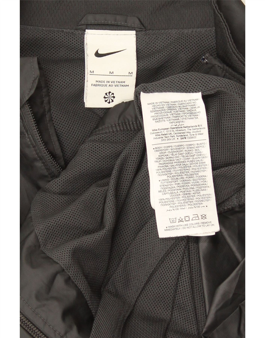 Nike Mens Tracksuit Top Jacket Medium Grey Polyester