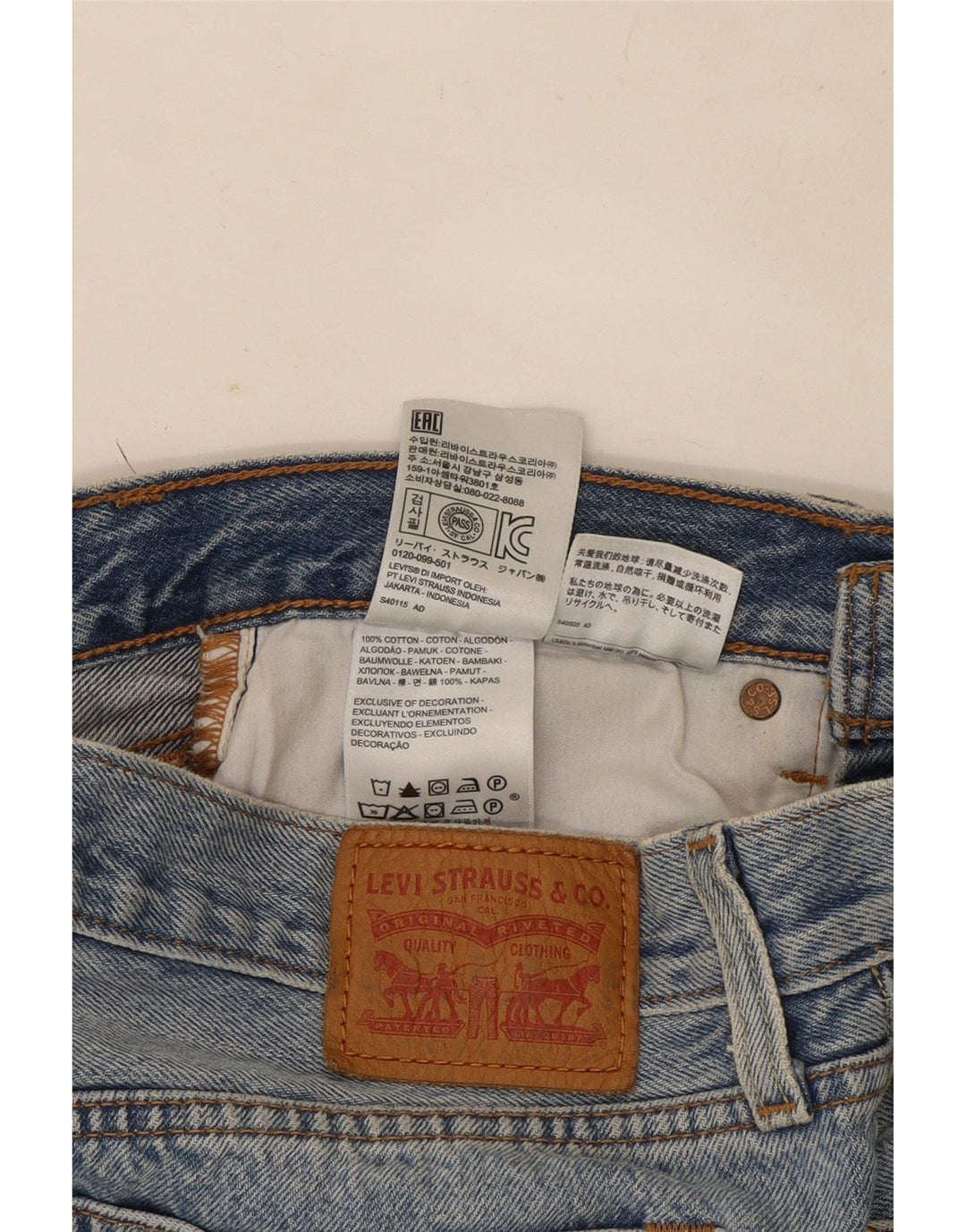 Levi's Womens Distressed Mini Denim Skirt W28 Medium Blue Cotton