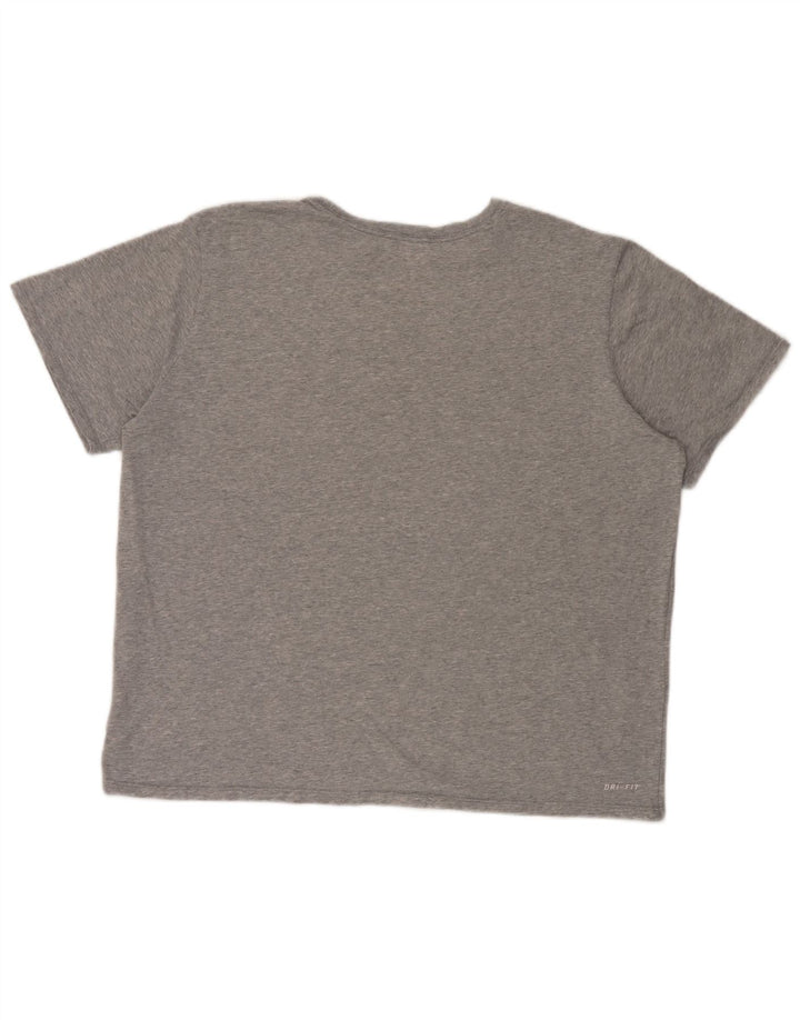 Nike Mens Athletic Cut Graphic T-Shirt Top 2XL Grey Flecked
