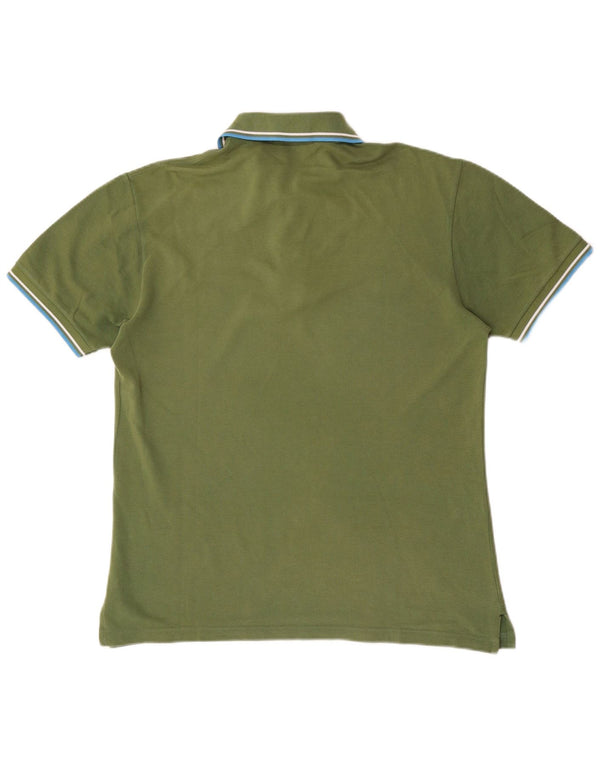 FRED PERRY Mens Polo Shirt Medium Green Cotton