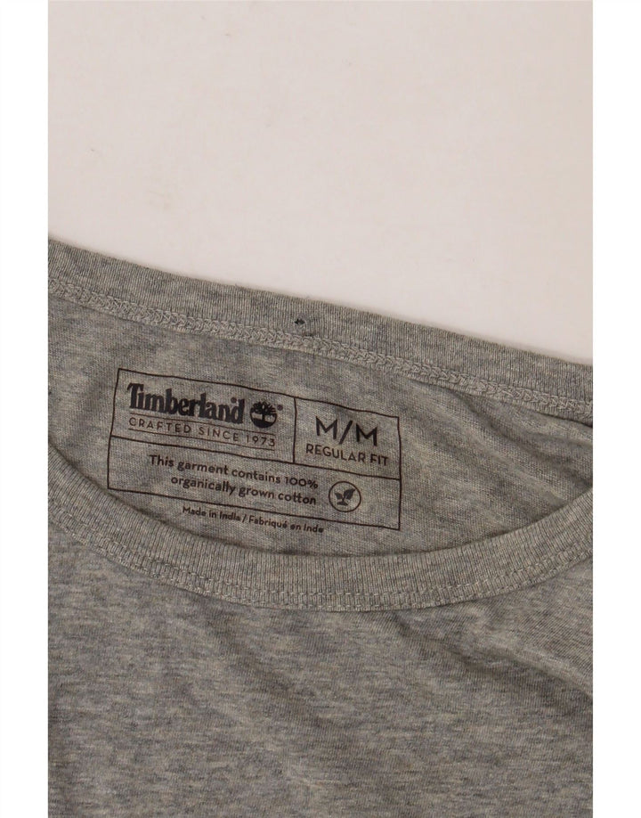 TIMBERLAND Mens Regular Fit Graphic T-Shirt Top Medium Grey Flecked Cotton