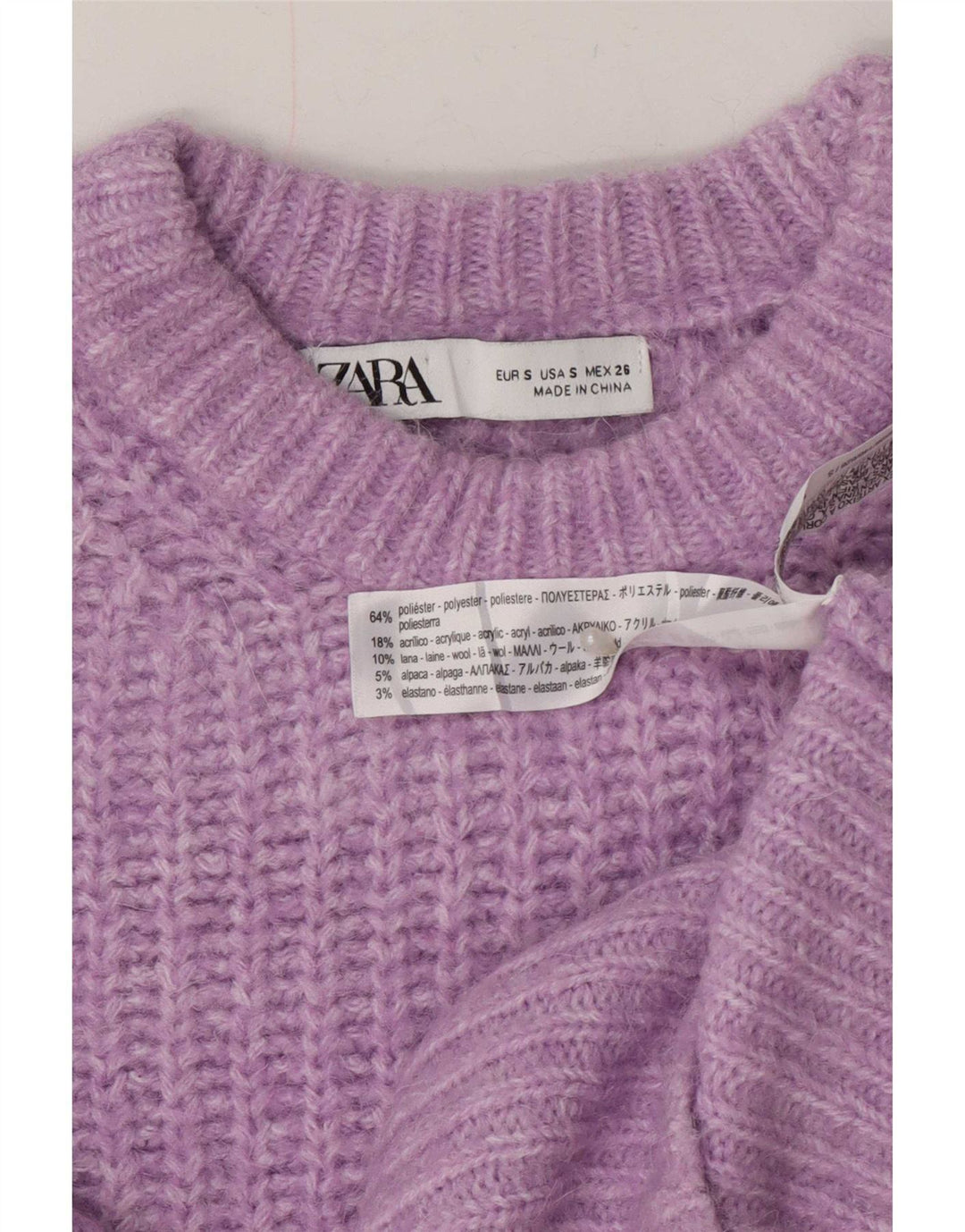 Zara Womens Boat Neck Jumper Sweater UK 10 Small Purple Polyester