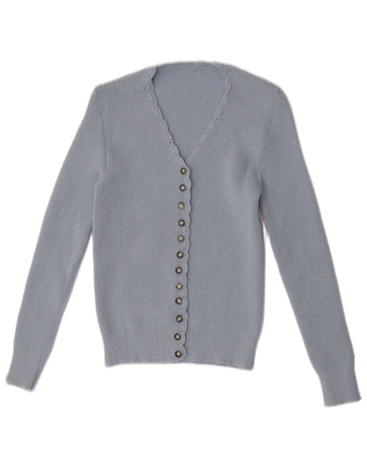 Vintage Womens Cardigan Sweater UK 4 XS Blue