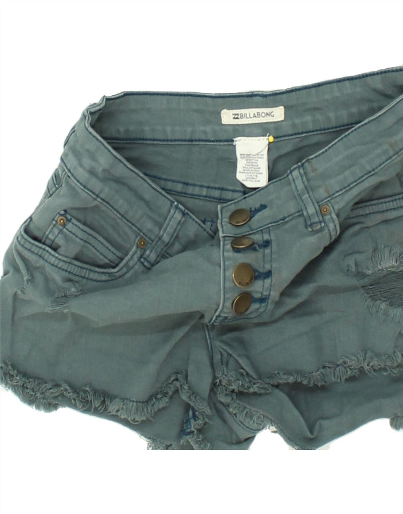 BILLABONG Womens Distressed Denim Shorts W28 Medium Green Cotton | Vintage Billabong | Thrift | Second-Hand Billabong | Used Clothing | Messina Hembry 