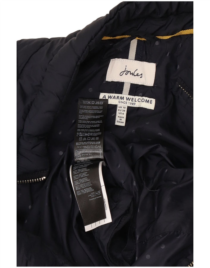 Joules Womens Padded Gilet UK 10 Small Navy Blue Polyester