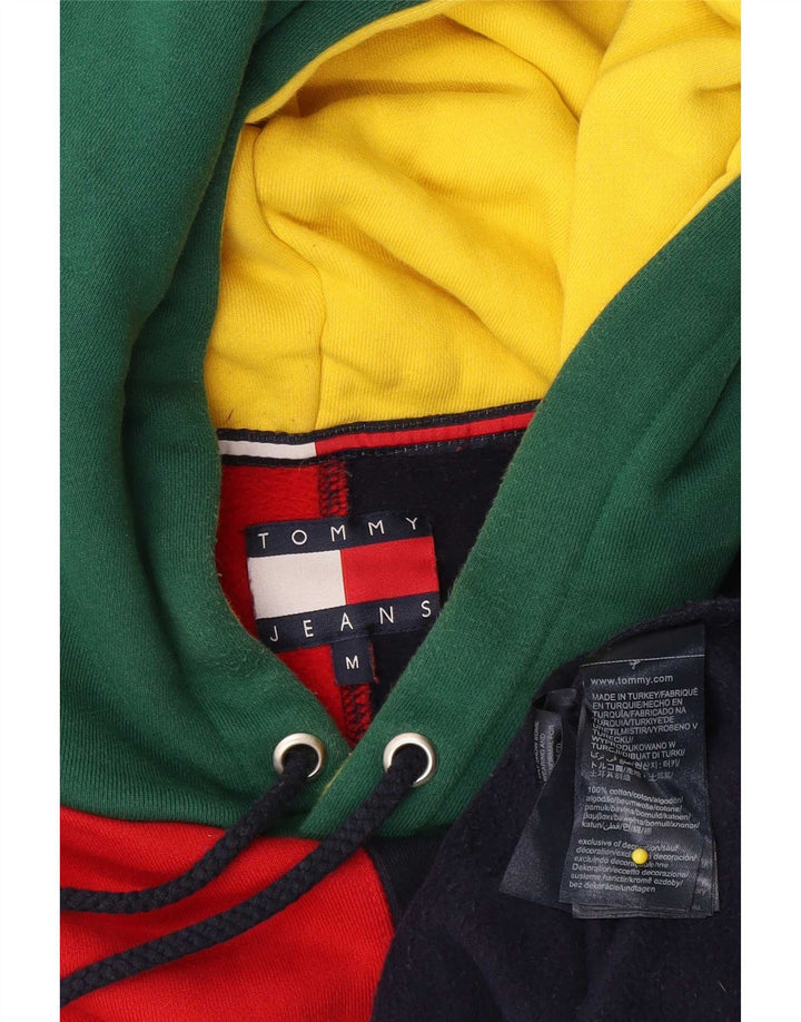 Tommy Hilfiger Mens Graphic Hoodie Jumper Medium Multicoloured Colourblock