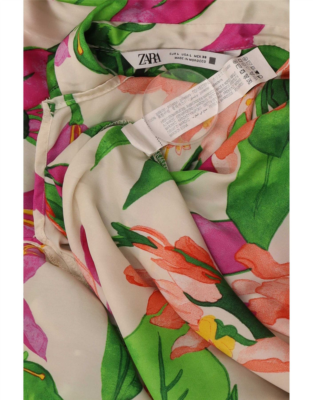 Zara Womens Oversized Shirt Blouse UK 16 Large Multicoloured Floral