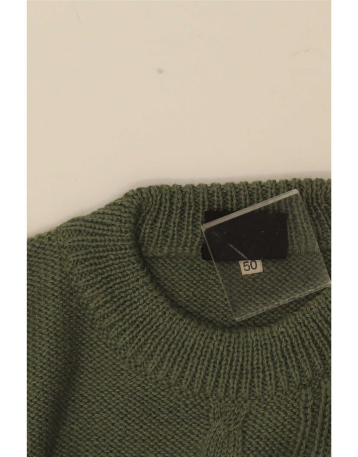 Vintage Mens Crew Neck Jumper Sweater IT 50 Medium Green