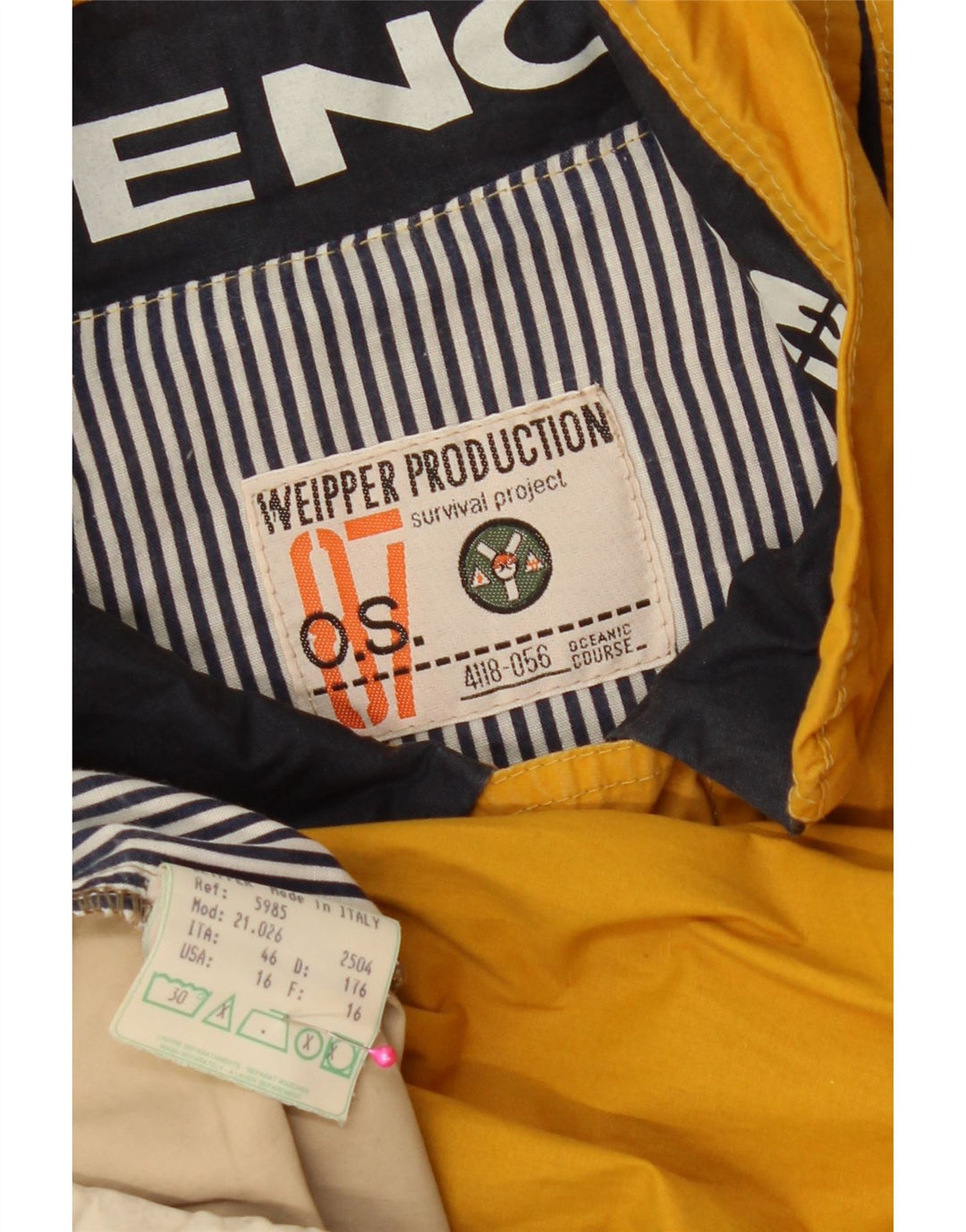WEIPPER Boys Oversized Rain Jacket 15-16 Years Yellow Cotton Vintage Weipper and Second-Hand Weipper from Messina Hembry 