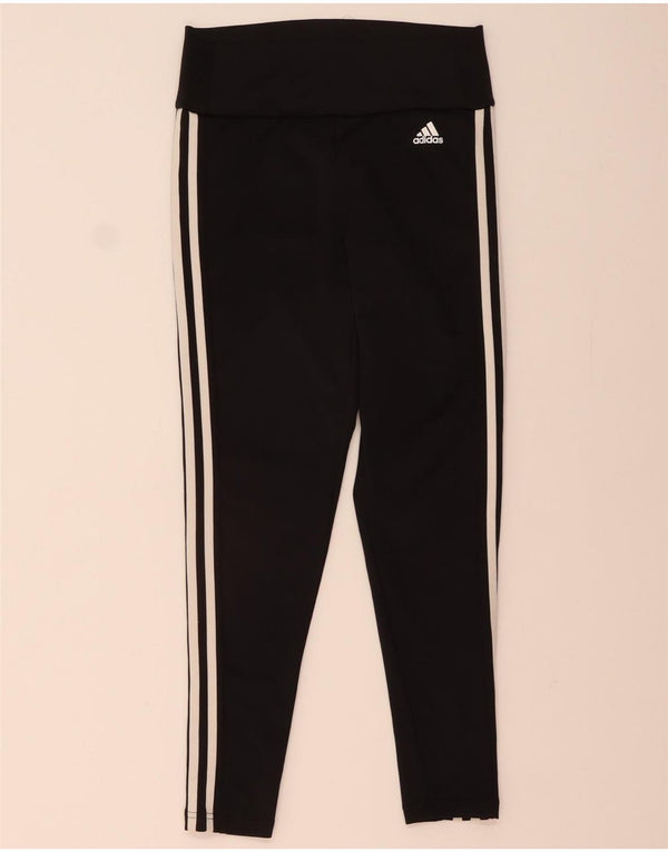 ADIDAS Womens Aeroready Leggings UK 12/14 Medium Black Polyester