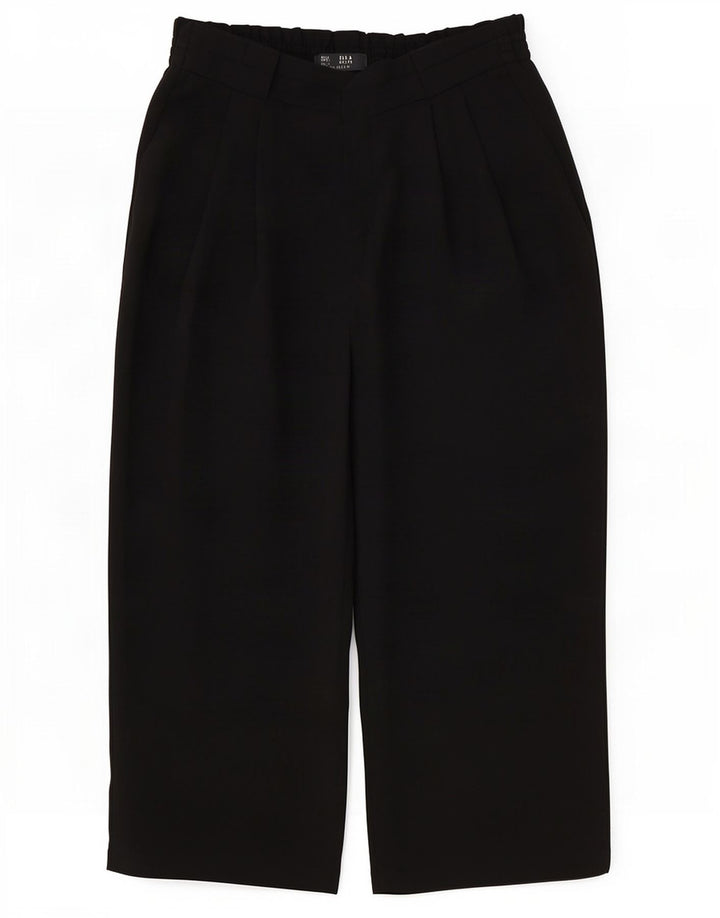 Zara Womens Pegged Capri Trousers Large W30 L22 Black Polyester