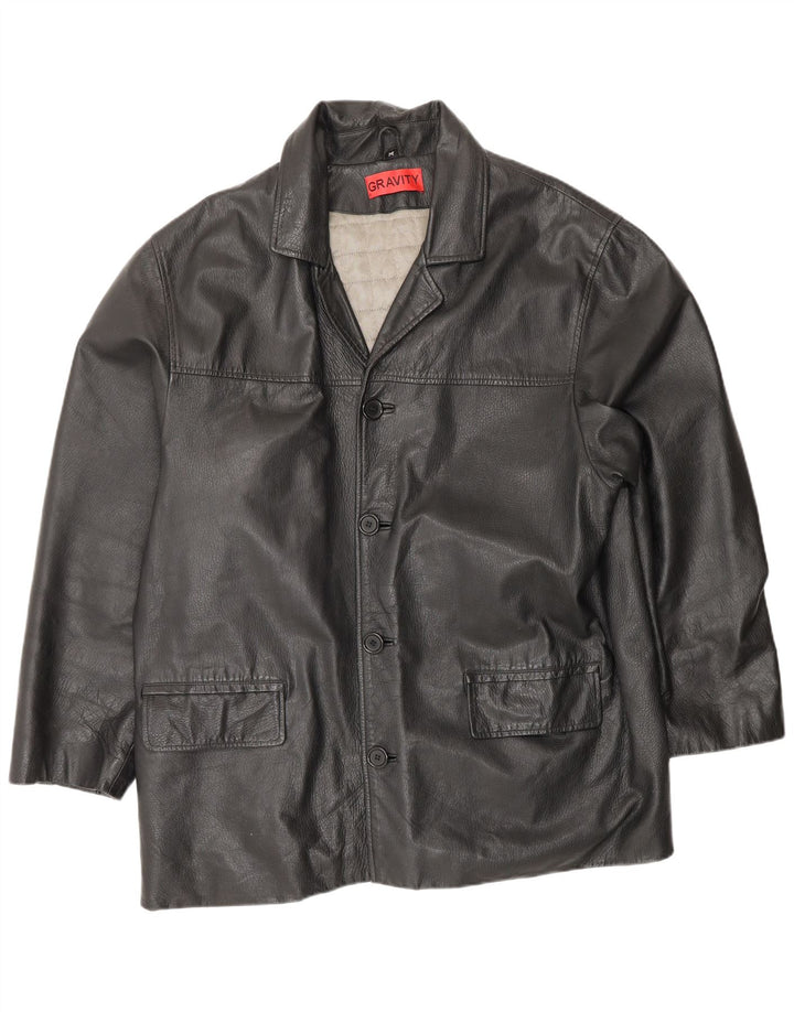 Vintage Mens Leather Jacket UK 38 Medium Black Leather