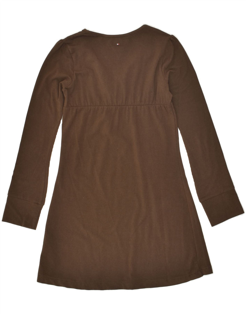 TOMMY HILFIGER Girls Long Sleeve A-Line Dress 13-14 Years Brown Cotton | Vintage Tommy Hilfiger | Thrift | Second-Hand Tommy Hilfiger | Used Clothing | Messina Hembry 