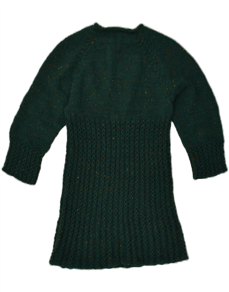 VINTAGE Womens Jumper Dress UK 8 Small Green Flecked | Vintage Vintage | Thrift | Second-Hand Vintage | Used Clothing | Messina Hembry 