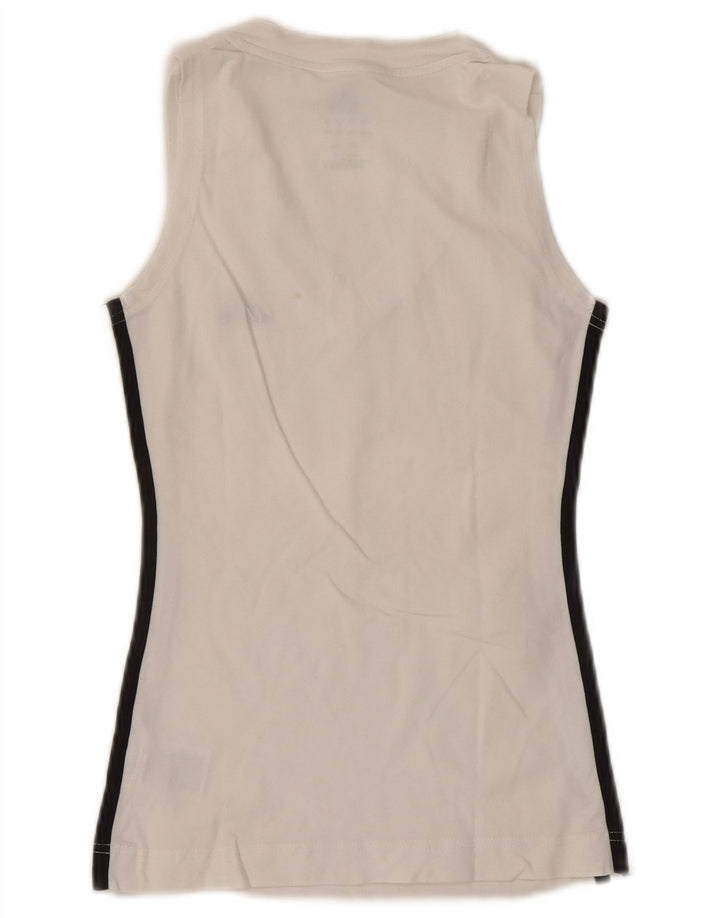 Adidas Womens Vest Top UK 8 Small  White Cotton